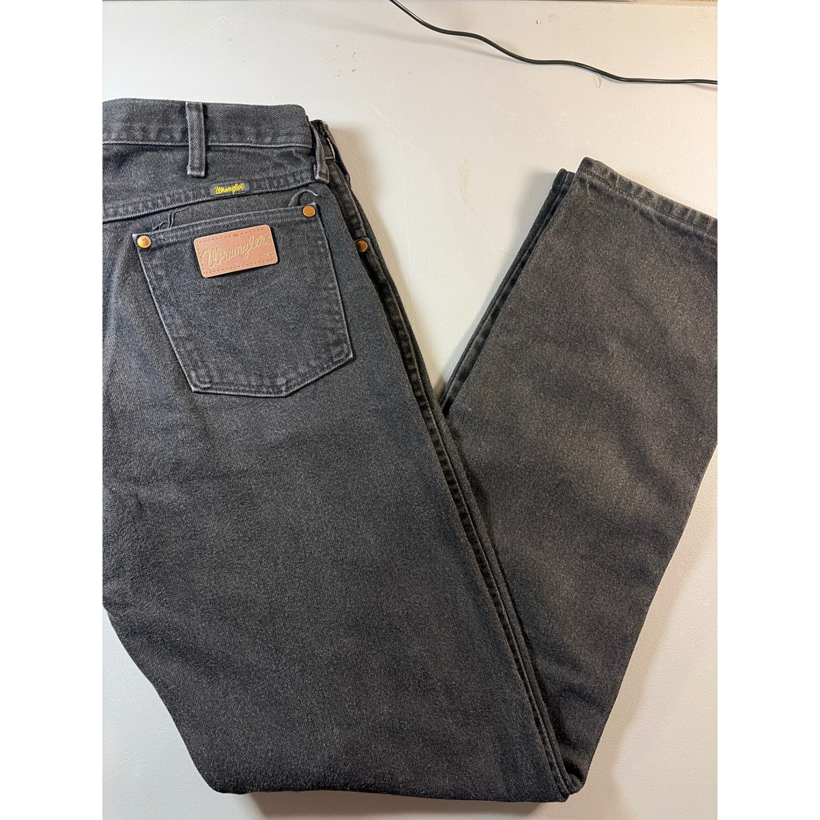 Wrangler Jeans Mens 32x34 Black Cowboy Cut Original Fit Denim 13mwzwk Usa Made